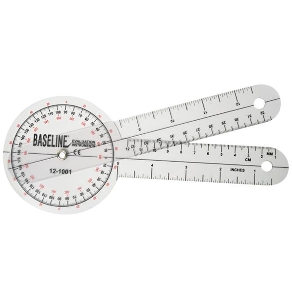 Fabrication Enterprises Fabrication Enterprises 12-1001 Baseline Plastic Goniometer - 360 Degree Head - 8 in. Arms 12-1001 - main